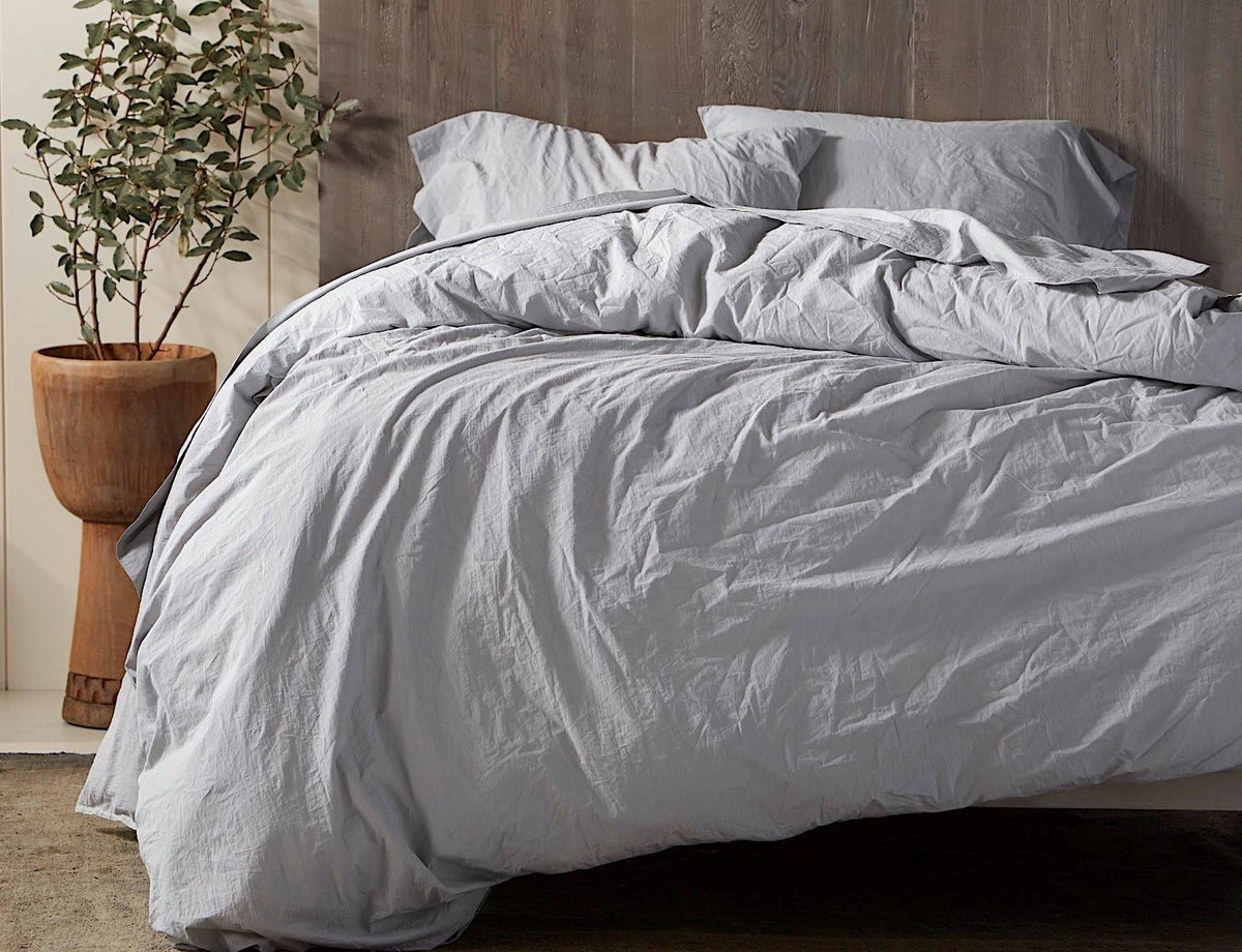 Organic Crinkled Percale Sheet Set Full Shadow X877
