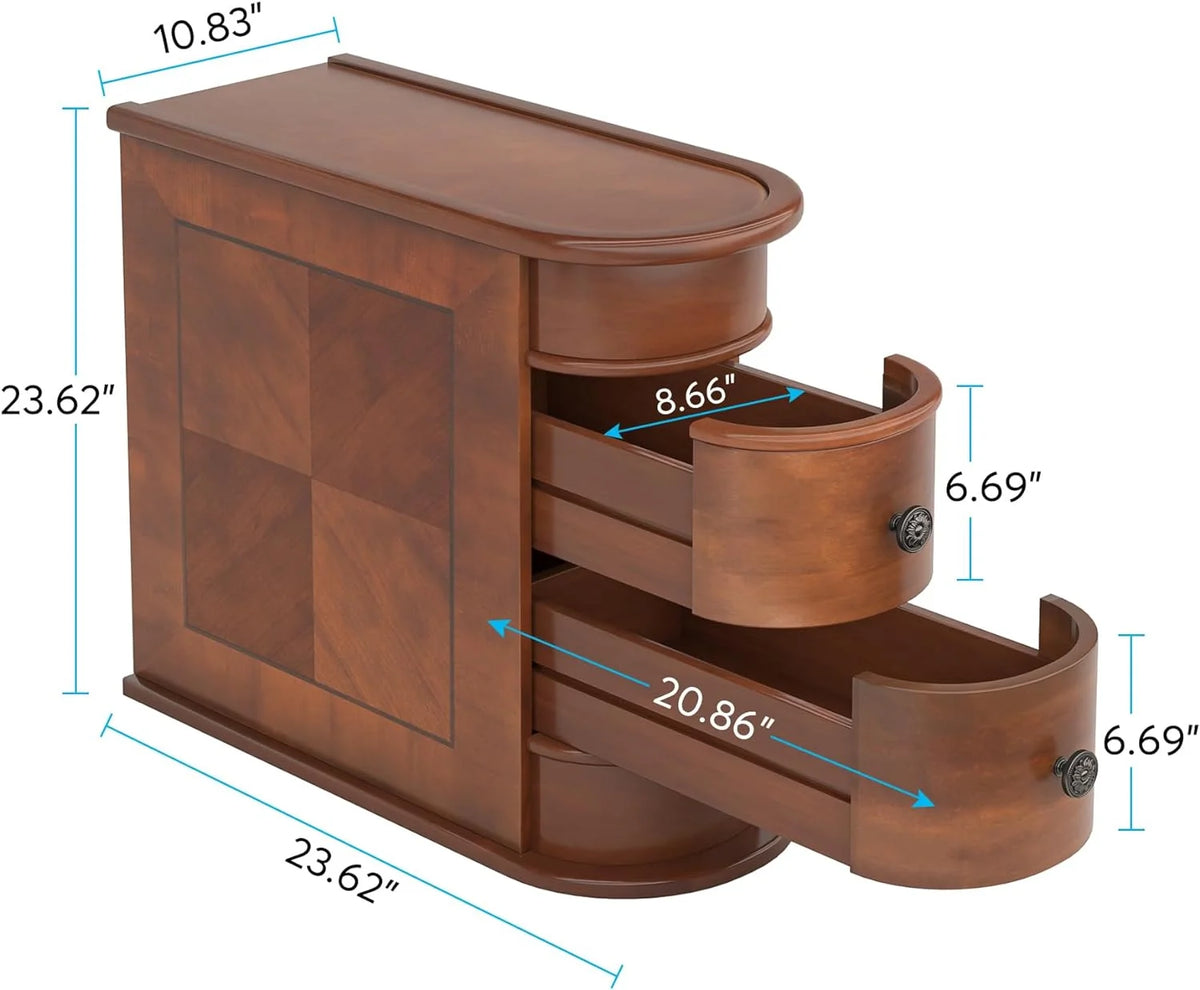 Narrow 2-Drawer End Table M8110