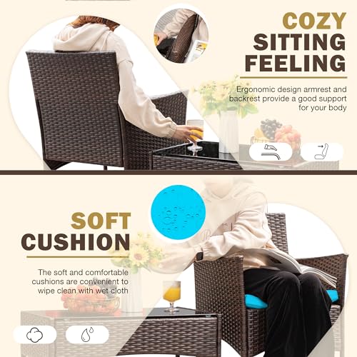 4 Pieces Rattan Wicker Patio Furniture Set S144814