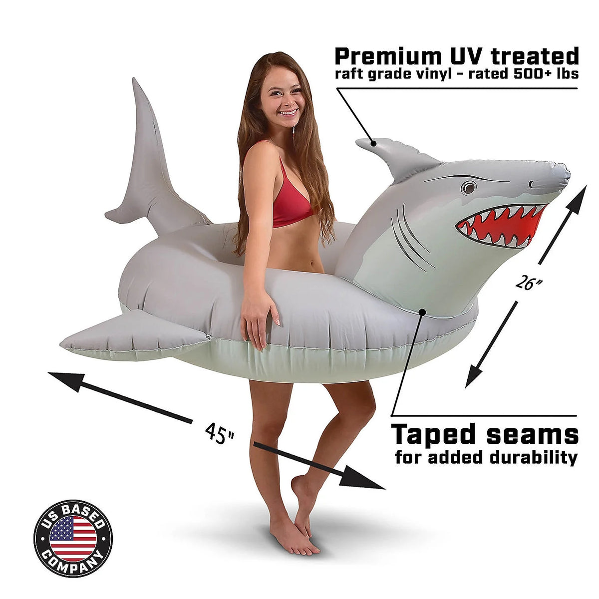 Inflatable Shark Tube Raft O49449