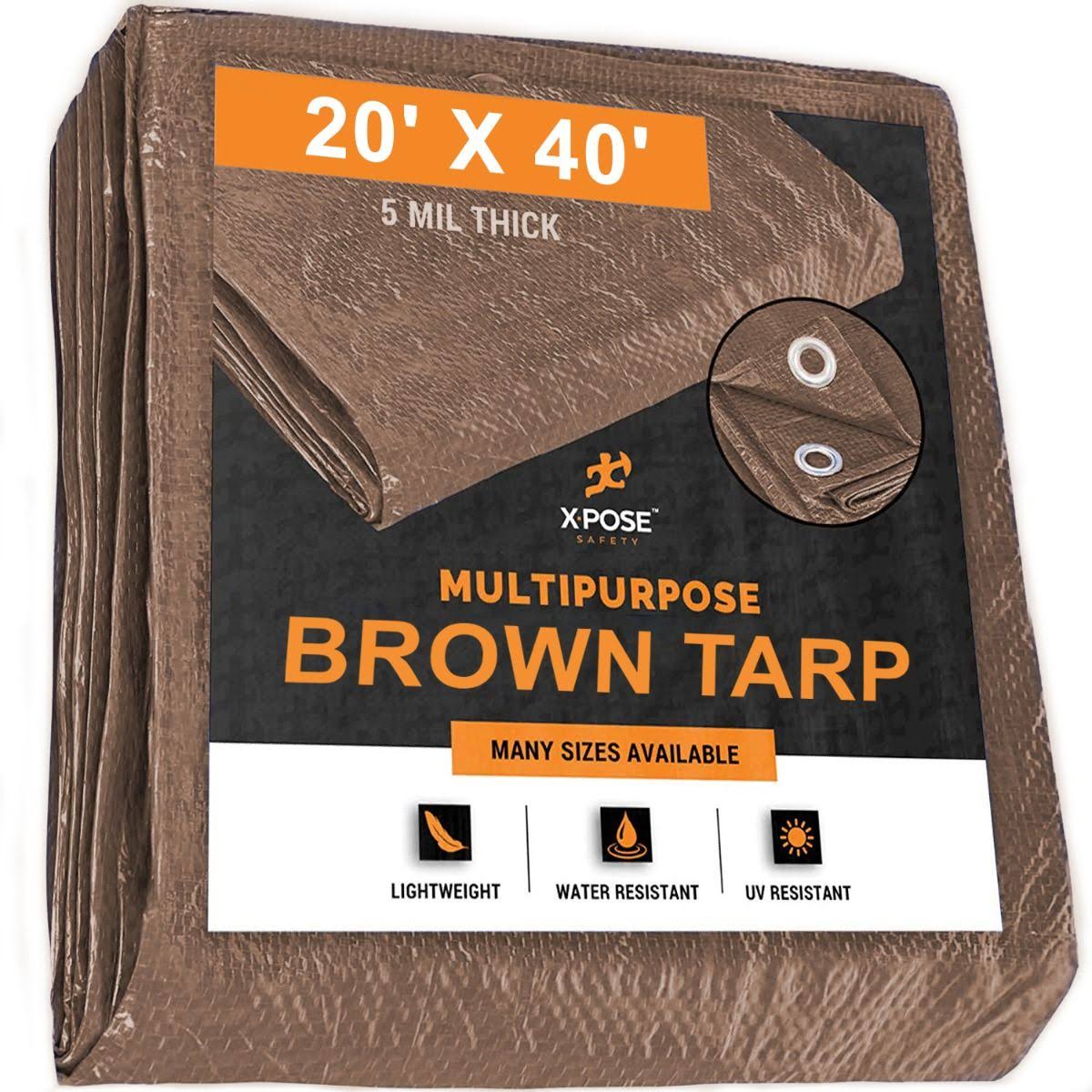 Brown Poly Tarps 20 x 40 - Case of 2 W793354