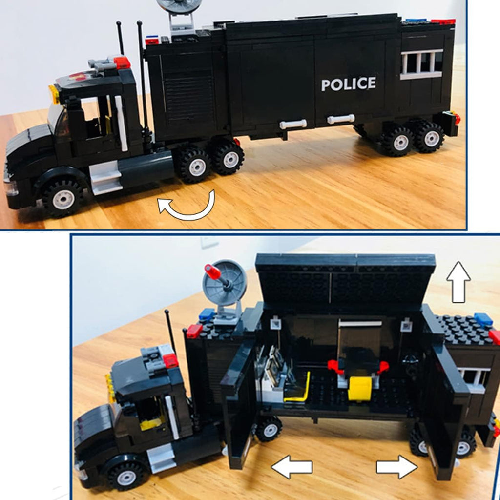 City Police Mobile Command Center Truck Building Blocks Car (540 PCS), City Police Station Building Sets, Model Toys Pack of 2 Y10264