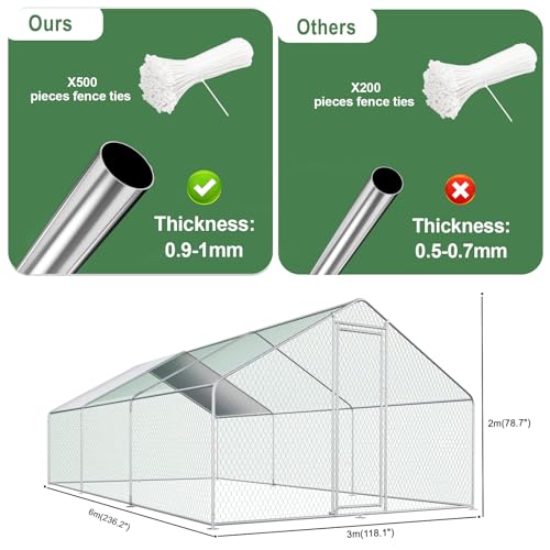 Extra Large Metal Walk-in Chicken Coop with Waterproof Cover J9571