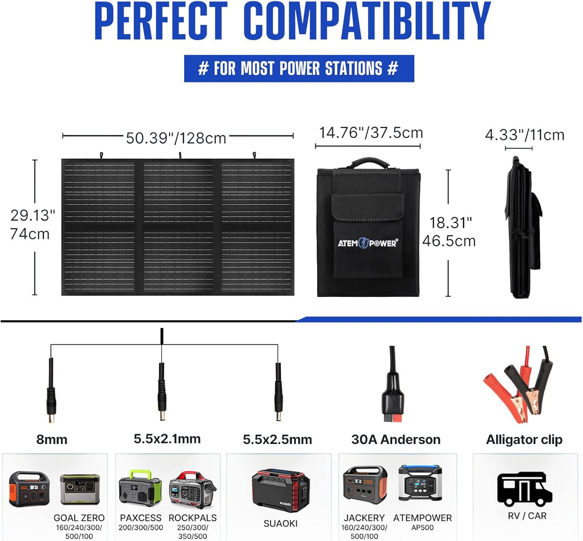 120W Portable Foldable Solar Panel with 20A MPPT Charger Controller M851144