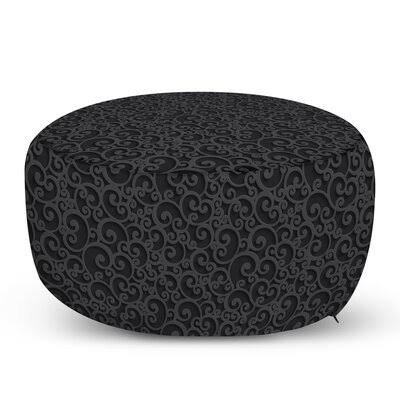 30x22 Wide Round Pouf Ottoman Dark Gray D685051