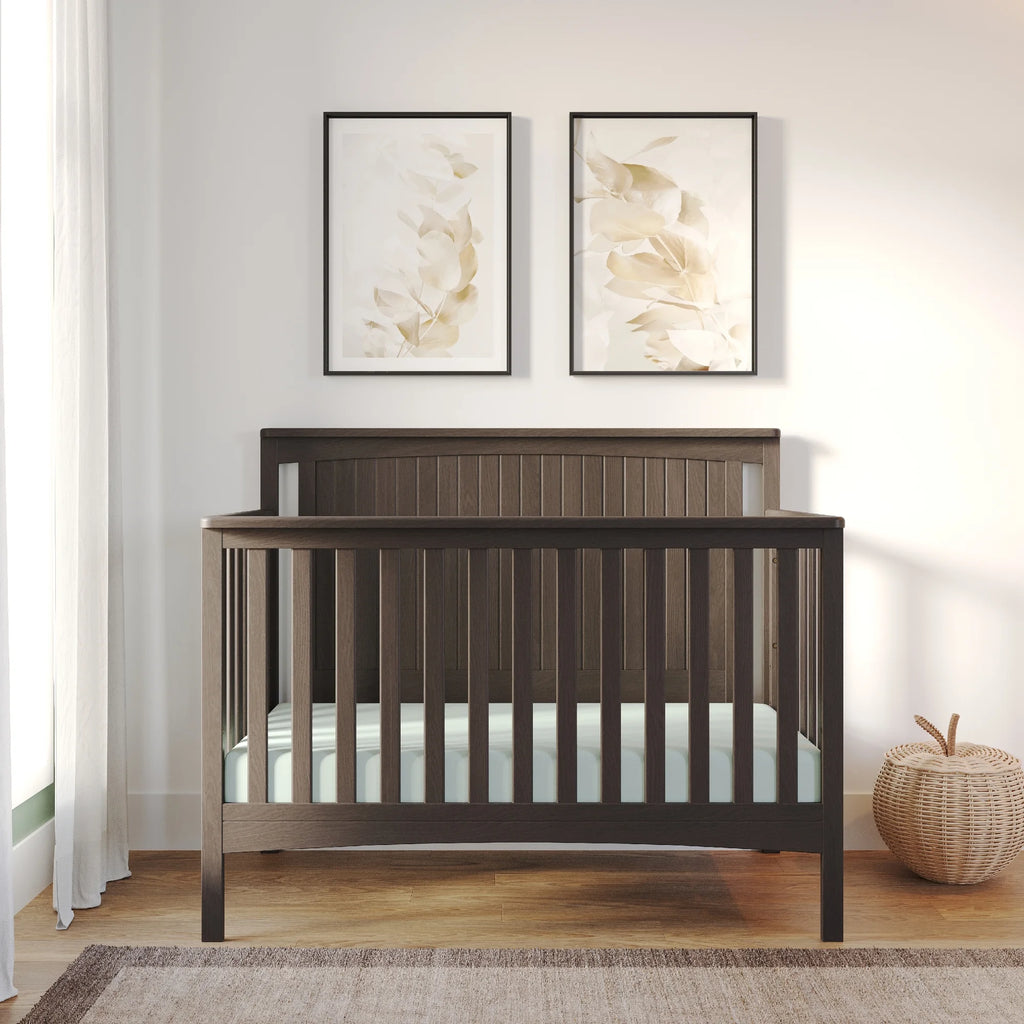 4-Piece Nursery Set with Convertible Crib, Dresser, Glider, and Toy Box Y661