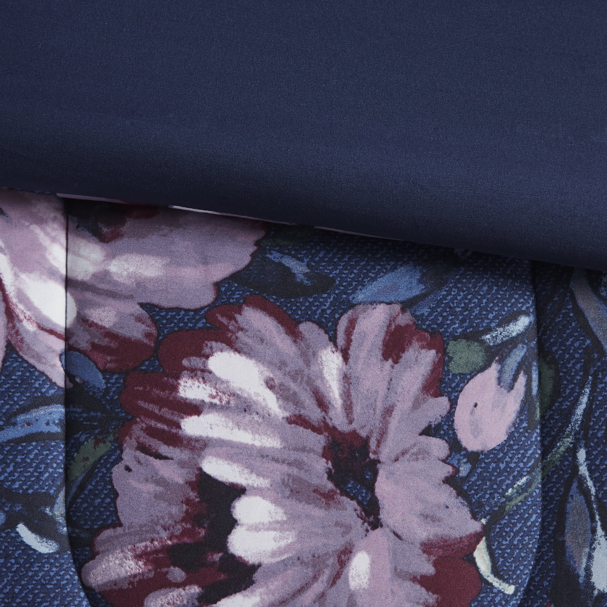 Blue Floral 10 Piece Queen Comforter Set with Sheets B9242
