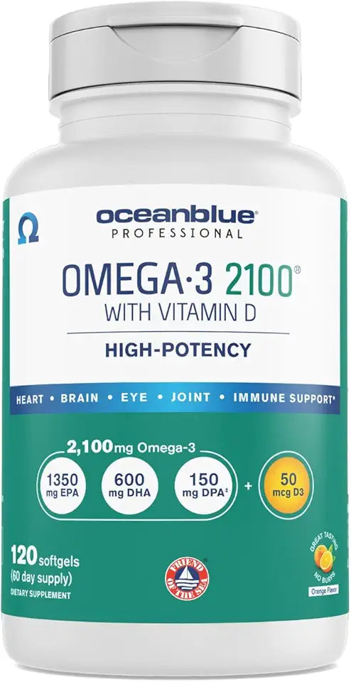 120 ct Triple Strength Orange Flavor Fish Oil Supplement with Vitamin D3 K54622