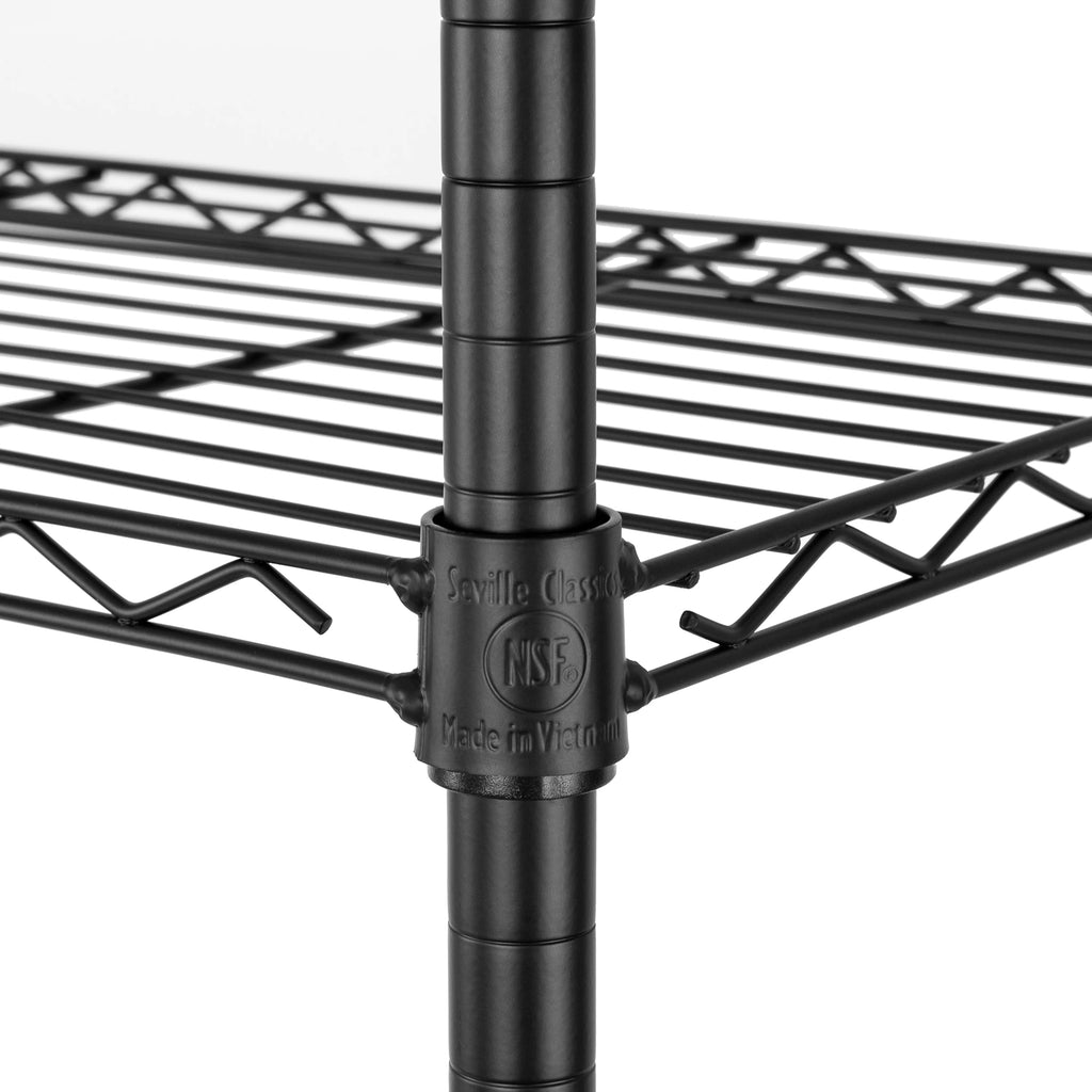 Black 4-Tier Steel Wire Shelving Unit Q41684