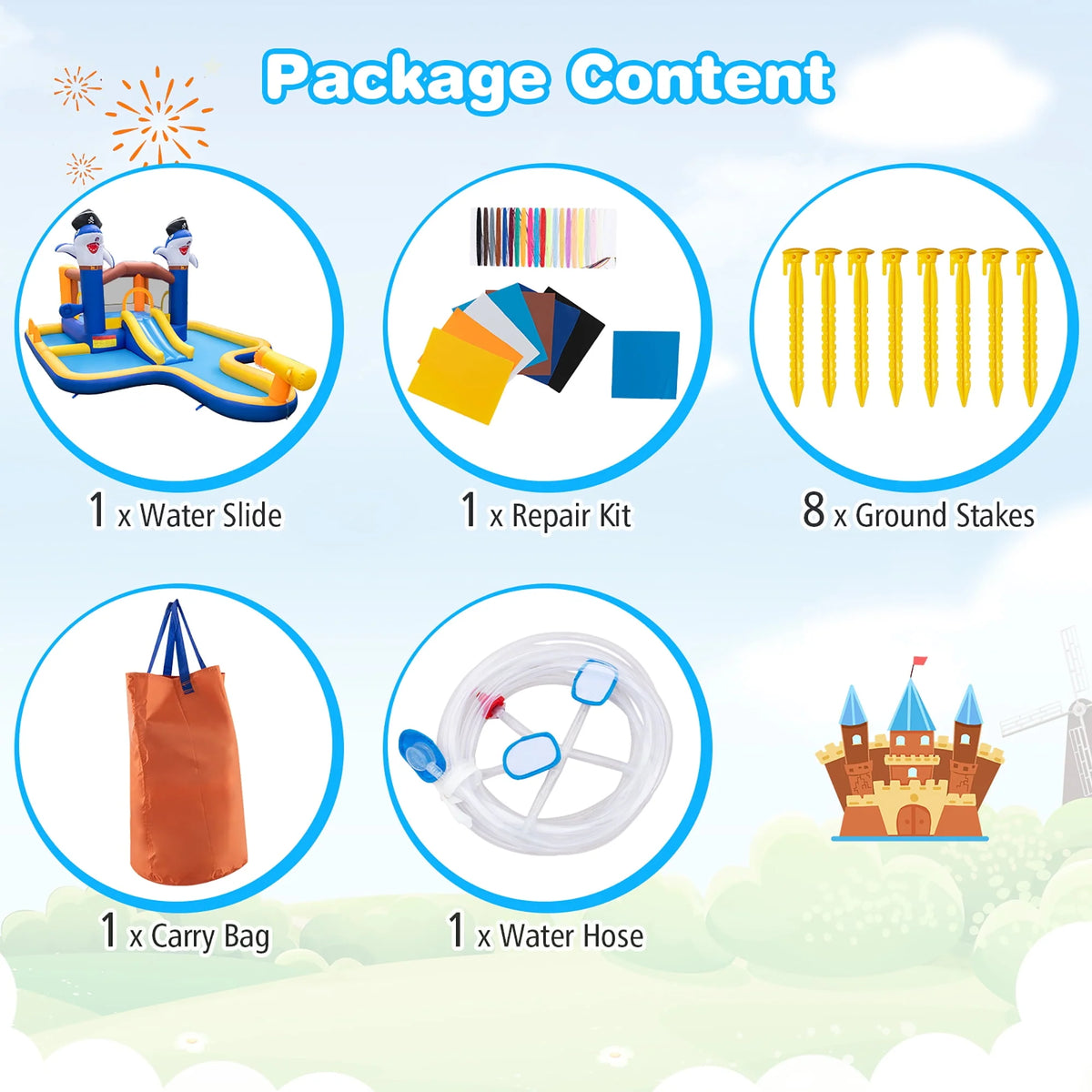 Inflatable Water Slide Park Bounce House Splash Pool V1561