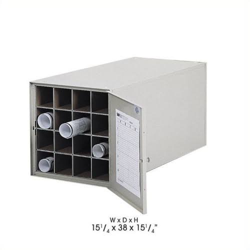 16 Tube Steel Roll File Horizontal Storage Cabinet L585259