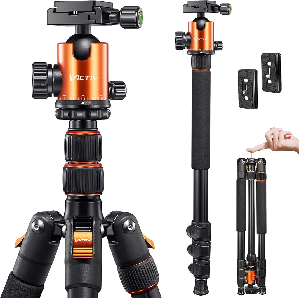 Gold Aluminum Travel Tripod Stand with Ball Head, Pack of 2 U9044