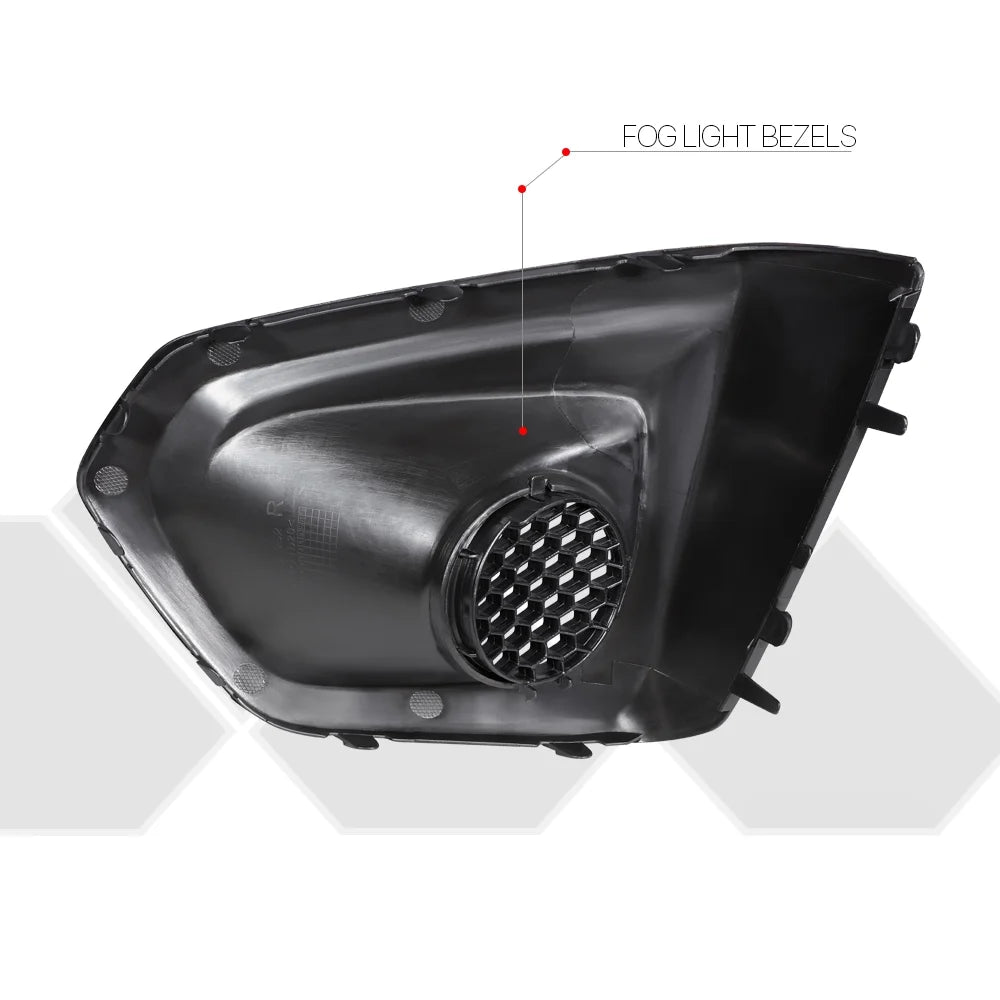 Black OE Replacement Front Bumper Fog Light Bezel Cover C3611