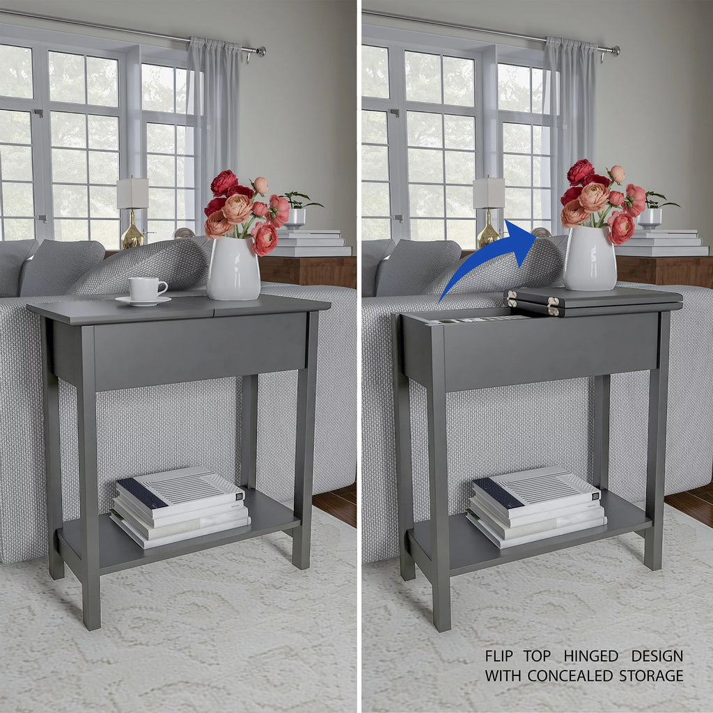 Gray Flip Top Side Console Table B4117