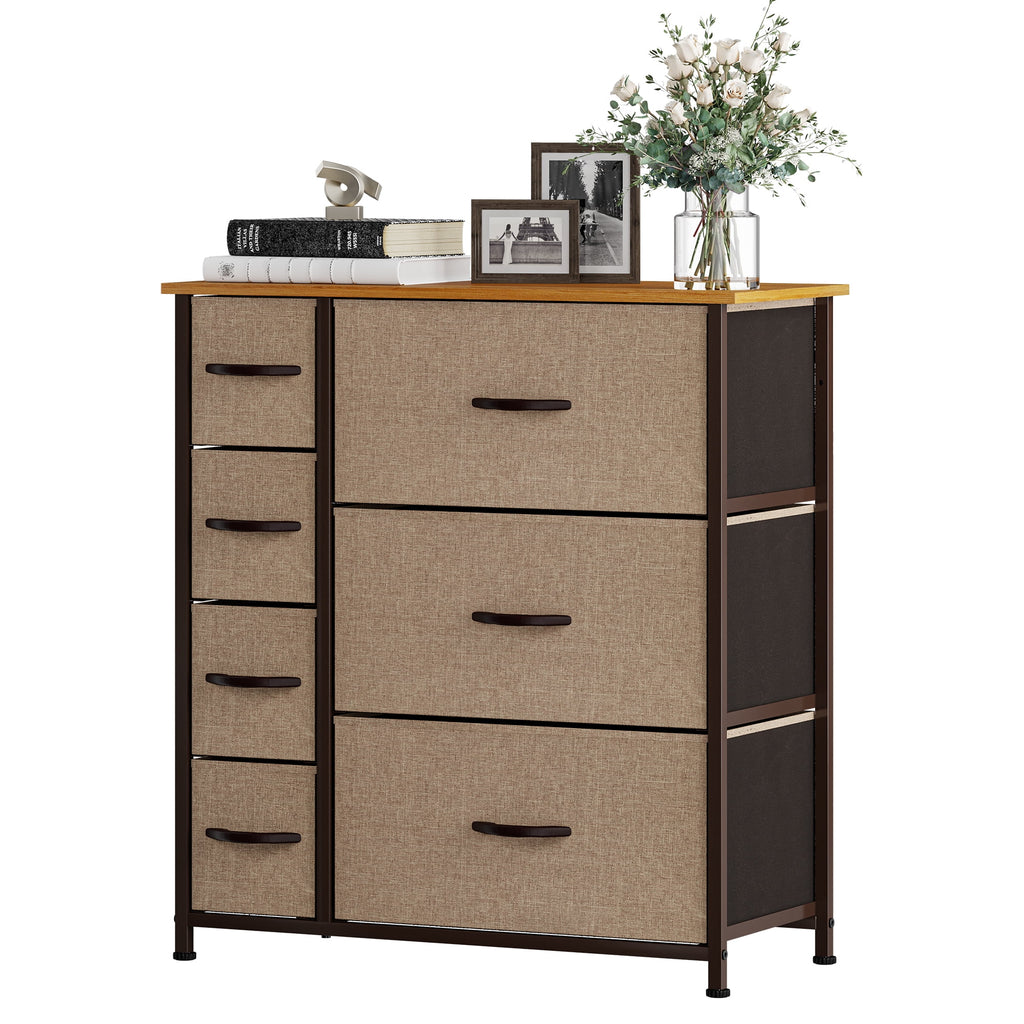 Gray Metal Fabric Wood Drawer Chests B2386