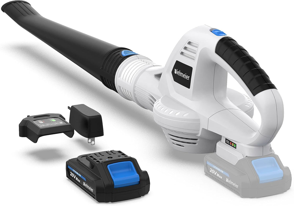 Cordless 20V MAX Lithium Battery Electric Leaf Blower Light Duty 150 MPH 2.0 Ah Battery & Charger Included Pack of 2 F79068
