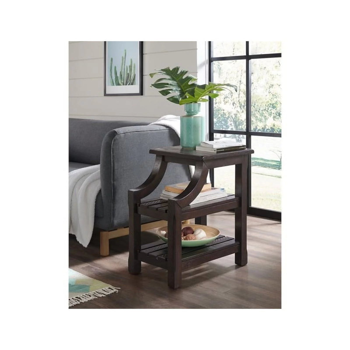 Espresso Coffee Table and Chairside Table Set J20928