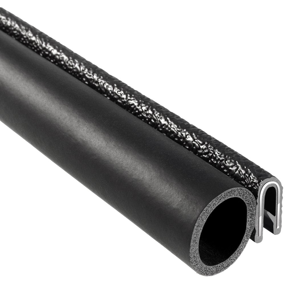 Trim Seal with Side Bulb, 25’ Length, PVC Plastic Trim with EPDM Rubber Seal, Pack of 2 I430821