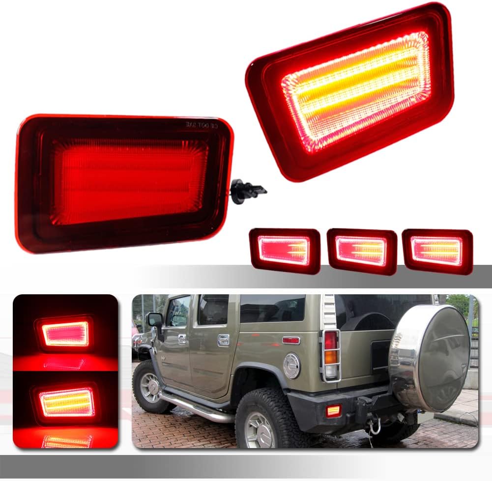 Red Lens Rear Bumper Reflectors Tail Light Housings Pack of 2 O8633