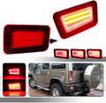 Red Lens Rear Bumper Reflectors Tail Light Housings Pack of 2 O8633
