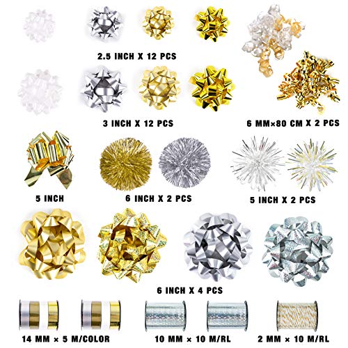 40 Pcs Assorted Size Gift Bows T2754