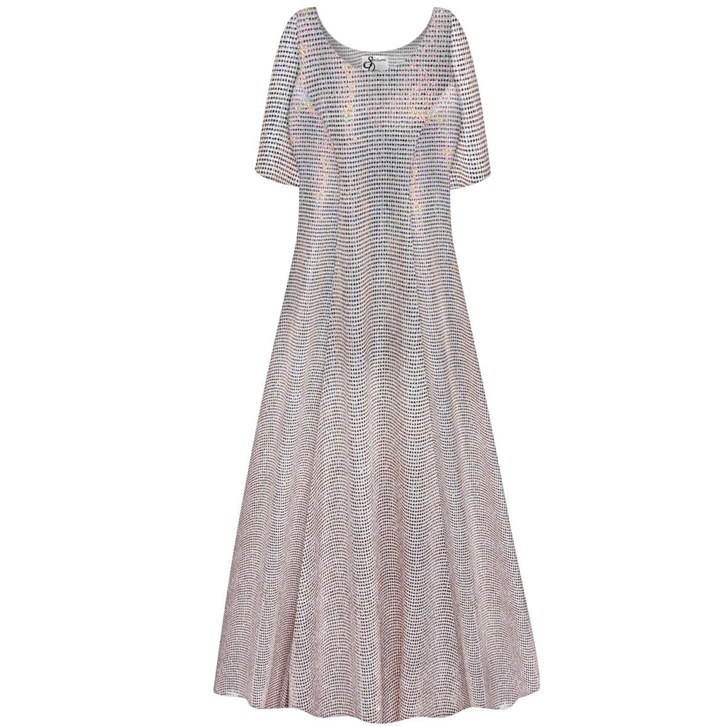 Small Womens Dress Aurora Print Short Sleeve Princess Cut A196