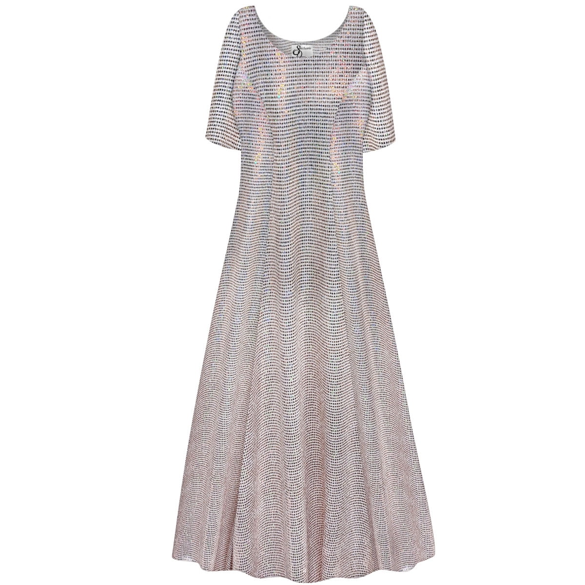 Small Womens Dress Aurora Print Short Sleeve Princess Cut A196
