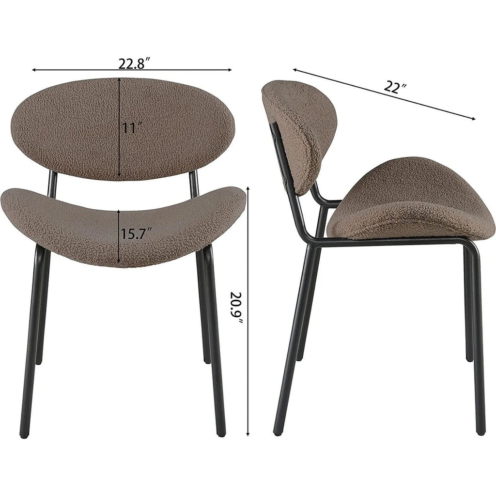 Set of 2 Teddy Fabric Accent Chair H9621