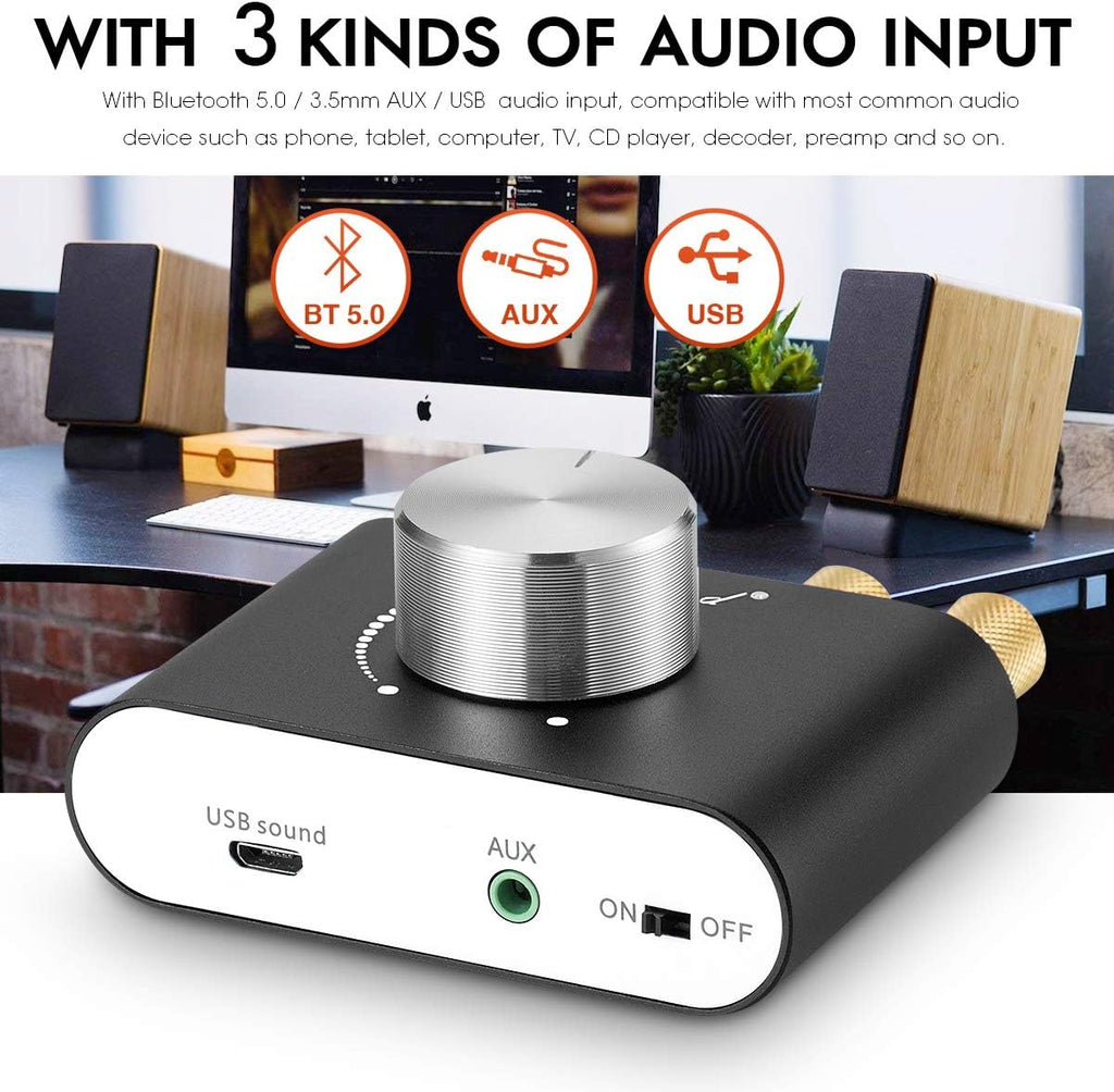 Black Bluetooth 5.0 Power Amplifier, 50W×2, Pack of 2 U67253