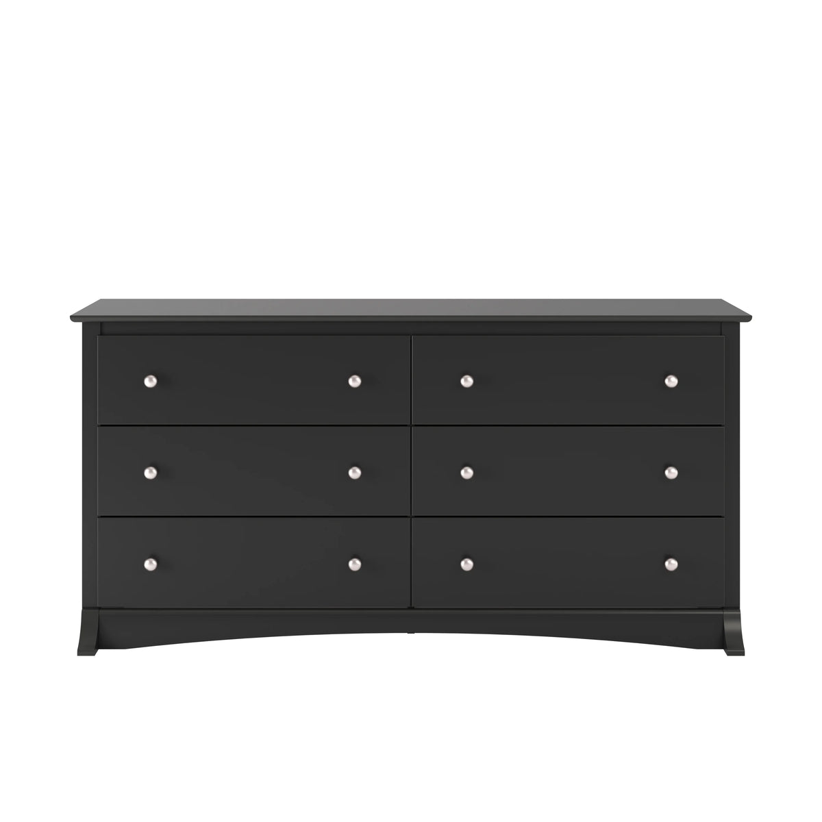 Black 6 Drawer Double Dresser P9444