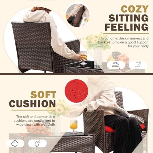 4 Pieces Rattan Wicker Patio Furniture Set S144814