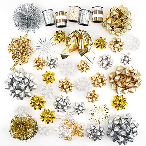 40 Pcs Assorted Size Gift Bows T2754