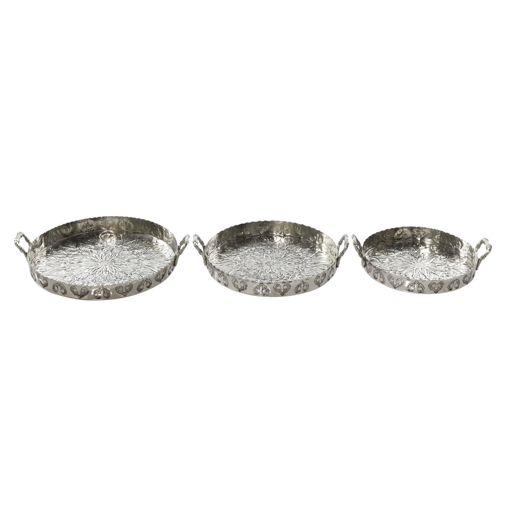 Silver Aluminum Tray (Set of 3) L6204