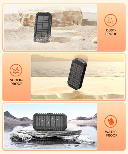 40000mAh Solar Power Bank with 4 Cables and Hand Crank C498795