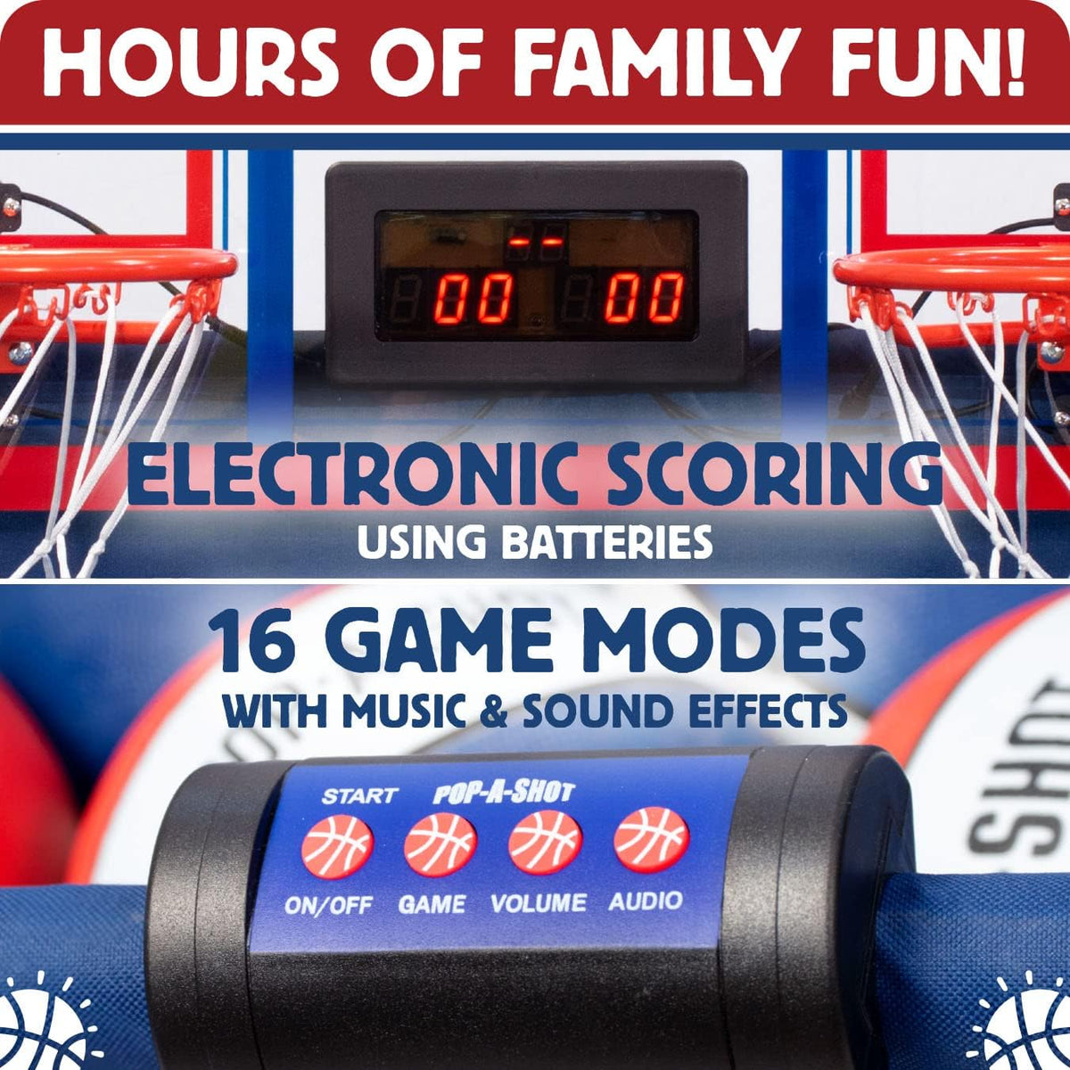 Indoor/Outdoor Dual Shot Basketball Arcade Game with Large LED Scoreboard H72720