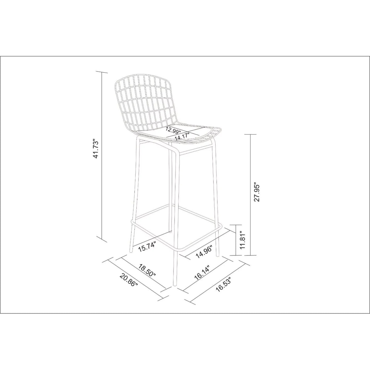 Charcoal Grey and Black Barstool Set of 3 with Seat Cushion K412572