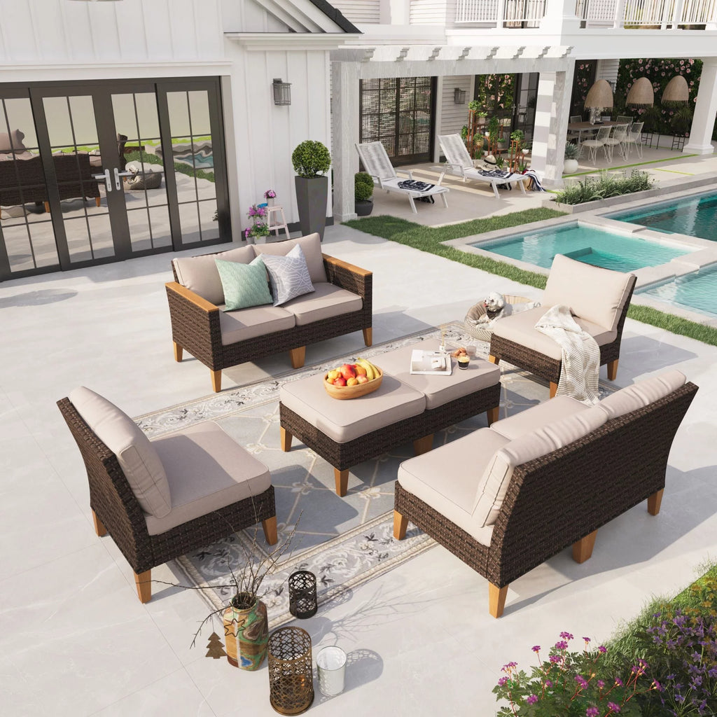 8 Piece Outdoor Wicker Sofa Set O593754