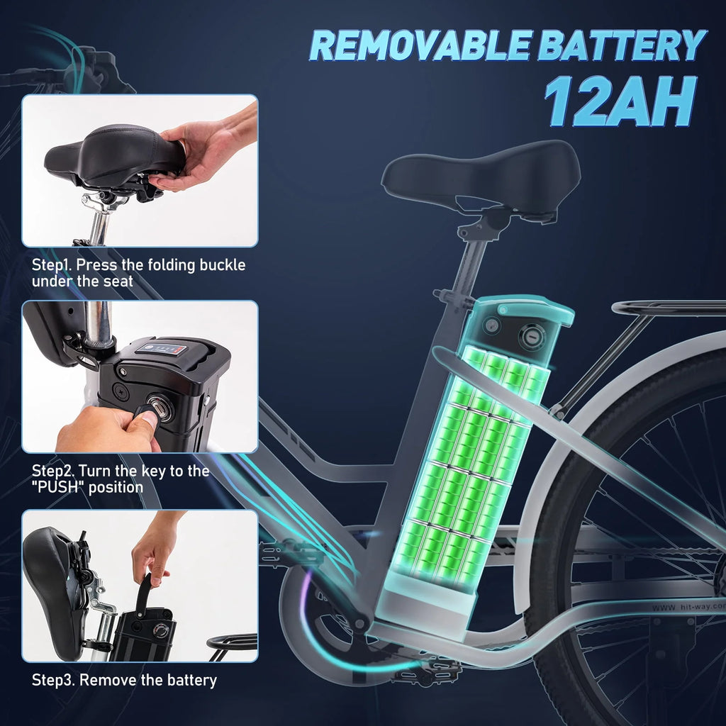 Electric Bike 500W Motor 36V 12AH Removable Battery R232