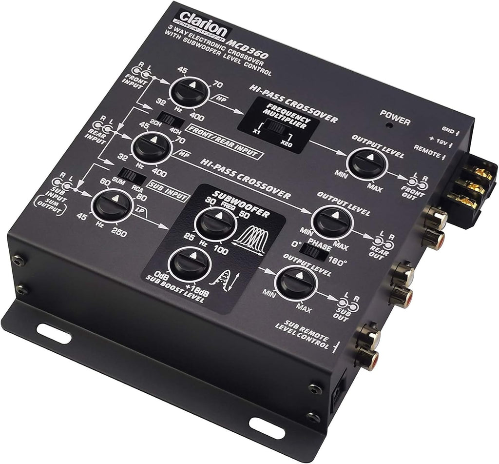 2/3-Way 6-Channel Electronic Crossover with 5-Volt RCA Outputs and Subwoofer Equalizer F597137