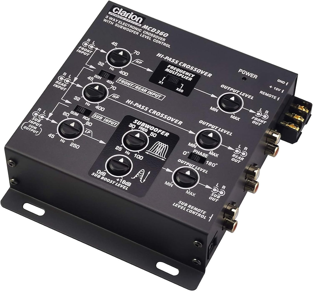2/3-Way 6-Channel Electronic Crossover with 5-Volt RCA Outputs and Subwoofer Equalizer F597137
