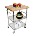 3 Tier Gourmet Cart with Maple Butcher Block Top P66749