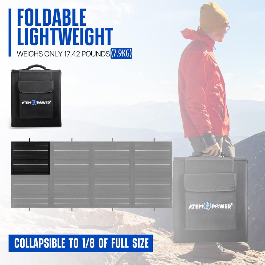 120W Portable Foldable Solar Panel with 20A MPPT Charger Controller M851144
