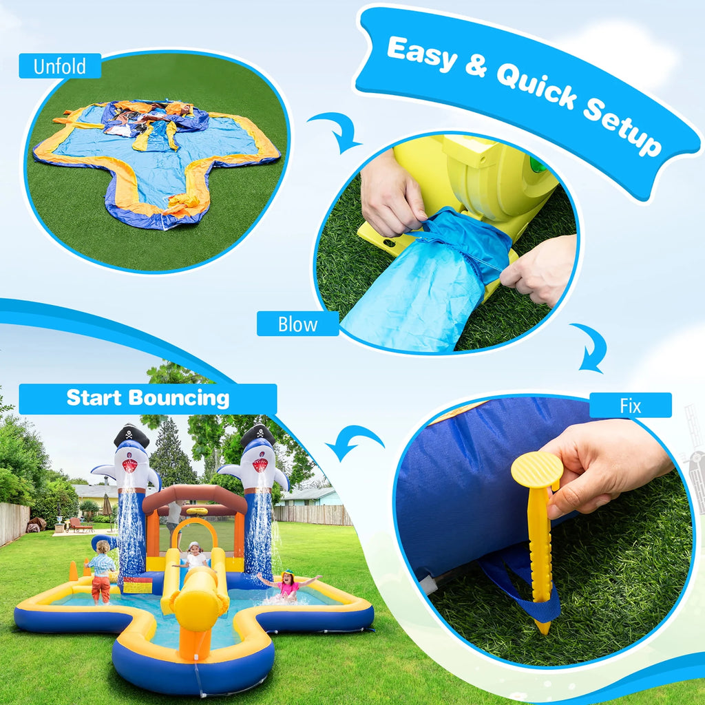Inflatable Water Slide Park Bounce House Splash Pool V1561