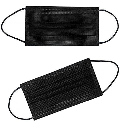 100PCS 3 Ply Black Disposable Face Mask O75467