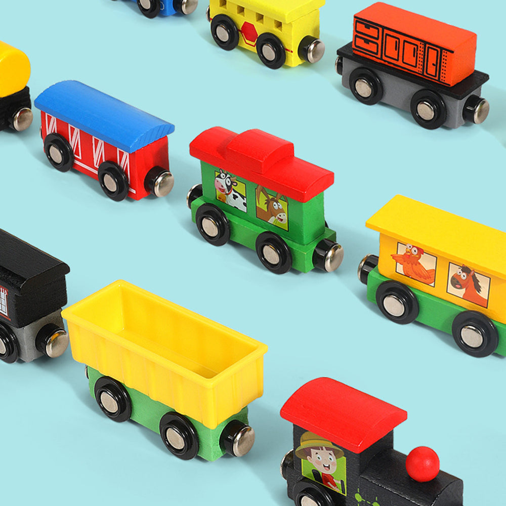 Magnetic Wooden Train Toys Assembling Blocks Toy Q9386