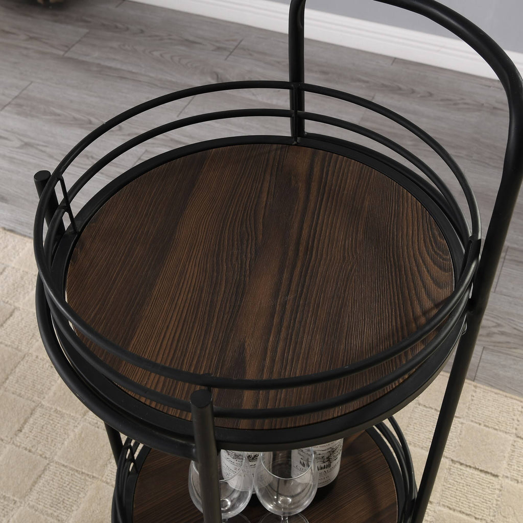 Industrial Black Round Bar Cart P758