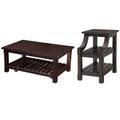Espresso Coffee Table and Chairside Table Set J20928