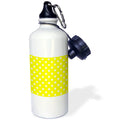 Yellow and White Polka Dot Print 21 oz Sports Water Bottle A6602
