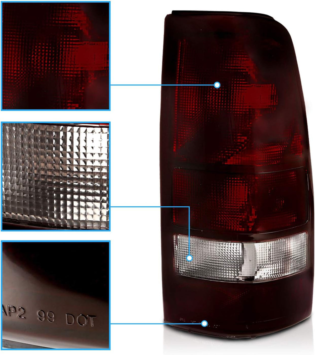 Dark Red Replacement Brake Tail Lights D702385