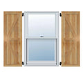 Rough Sawn Western Red Cedar Framed Board-n-Batten Shutters with Z-Bar Q496